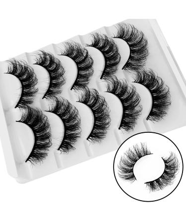Sibba 5 Pair Dramatic 20mm Faux Mink Eyelashes - Wispy Thick & Fluffy Eyelash Extensions for Stunning Volume - Buy Online on GoSupps.com
