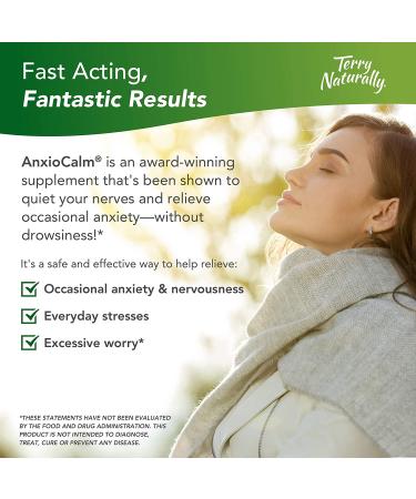Terry Naturally AnxioCalm 40mg - 2 Pack (90 Servings) | Non-Addictive Anxiety & Stress Relief | Non-Drowsy Formula for Worry, Restless Sleep | Non-GMO, Gluten-Free - Buy Online on GoSupps.com