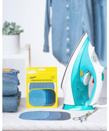 ZEFFFKA Premium Quality Denim Iron-on Jean Patches 10 Pieces Kit, Assorted Shades of Blue Black, Size 4-1/4 x 3-3/4 - Strongest Glue, 100% Cotton, for Repair & Decorating - Buy Online on GoSupps.com