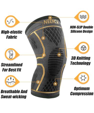 NEENCA Knee Compression Sleeve - Support for Knee Pain, Running, Arthritis - Medium 2 Pack - Buy Online on GoSupps.com