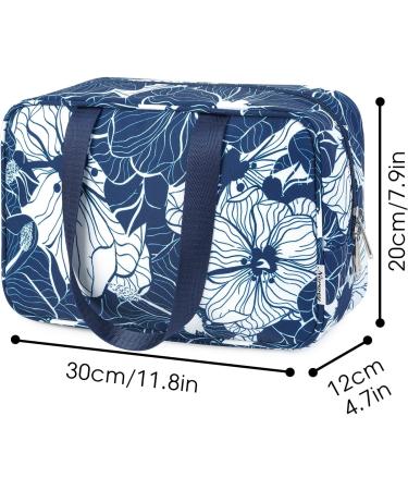 Large Blue Lotus Toiletry Bag - Travel Makeup Organizer for Women - Buy Online on GoSupps.com