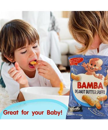 Gratify Bamba Peanut Butter Snacks - All Natural Corn Puffs (23 pack 0.7oz bags) - Buy Online on GoSupps.com