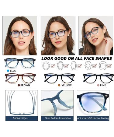 Buy EYEURL 4-Pack Blue Light Blocking Reading Glasses - Round Eyeglasses for Men & Women | 3.5x Magnification - Protect Your Eyes - Buy Online on GoSupps.com