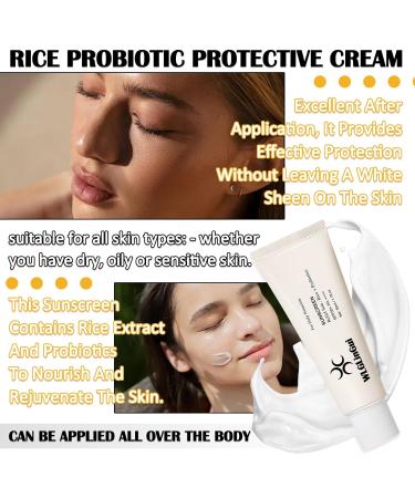 Moisturizing Rice Sunscreen | Rice Probiotic Facial Cream | Lightweight & Non-Greasy | Long-Lasting Protection for All Skin Types - Shop Internationally - Buy Online on GoSupps.com