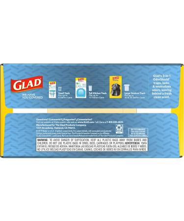 GLAD ForceFlexPlus XL X-Large Kitchen Drawstring Trash Bags - 20 Gallon Grey Trash Bag  Fresh Clean with Febreze Freshness 80 Count (Package May Vary) 80 Count (Pack of 1) - Buy Online on GoSupps.com