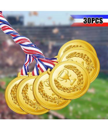30 Gold Olympic Medals 2.36 Inch - Sports Awards for Kids & Adults - Soccer, Football, Gymnastics - Competition & Party Favors - Buy Online on GoSupps.com