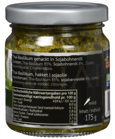 Thai Pride Chopped Basil in Soybean Oil - 175g (1 Pack) for Authentic Thai Cooking | International Shipping Available - Buy Online on GoSupps.com