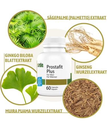 Virte Prostafit Plus: Premium Palmetto Muira Puama Ginseng & Ginkgo Biloba Extract for Men's Health - Boost Vitality & Well-Being - Buy Online on GoSupps.com