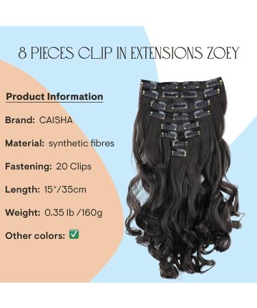 CAISHA XXL 35cm Clip-In Hair Extensions Set | 8 Parts | Voluminous Wavy Dark Brown | #4 CES102-1 - Buy Online on GoSupps.com