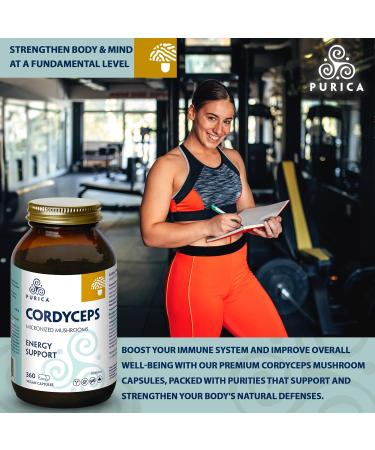 PURICA Cordyceps Sinensis Capsules - 360ct for Enhanced Immune & Energy Support Kidney Health Adult Immune Booster Organic Mushroom Extract Supplement for Stamina & Vitality - Buy Online on GoSupps.com