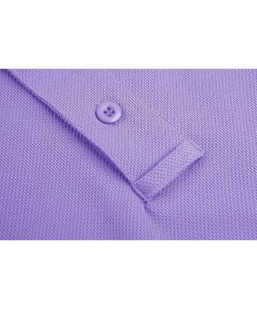 TACVASEN Men's Outdoor Sport Performance Polo Short Sleeve Shirt - Light Purple (Large) #33 - Buy Online on GoSupps.com