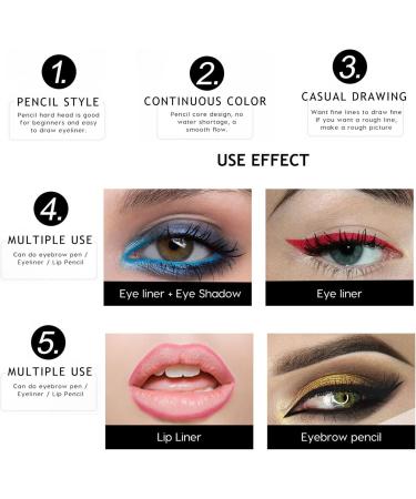 C-BEAUTIFUL 12Pcs Waterproof Eyeliner & Eyebrow Pencil Set | 12 Vibrant Colors with Sharpener - Buy Online on GoSupps.com
