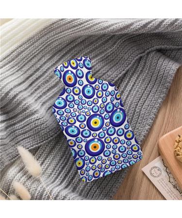 Blue Eyes Hot Water Bottle with Plush Cover - Cozy Bed Bottle & Hand Warmer for Adults & Kids | 26.5x15.3cm - Buy Online on GoSupps.com