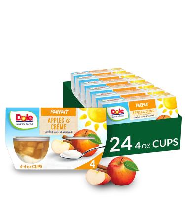 Dole Fruit Bowls Low Fat Apples and Creme Parfait Gluten Free Healthy Snack 4 Oz 24 Total Cups - Buy Online on GoSupps.com