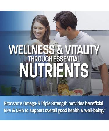 Bronson Omega-3 Fish Oil Triple Strength 2720mg High EPA 1250mg DHA 488mg Non-GMO Heavy Metal Tested - 180 Softgels - Buy Online on GoSupps.com