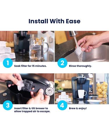 K&J Charcoal Water Filter Pods - 12-Pack Keurig Compatible Filters for Coffee Maker - Replacement for Keurig 2.0 and Older Models - 12 Count - Buy Online on GoSupps.com