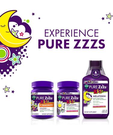 Pure Zzzs Kidz + Immunity by Vicks Melatonin Sleep Aid Gummies for Kids and Children Zinc for Immune Support Low Dose Melatonin Berry Flavored 42 Gummies - Buy Online on GoSupps.com