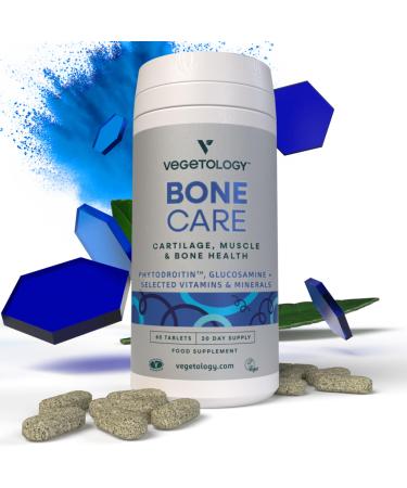 Vegetology Bone Care | Glucosamine & Phytodroitin - Vegan Alternative to Chondroitin | Sustainably Sourced | for Jointcare & Bone Support | Suitable for Allergies & Vegans | Made in UK