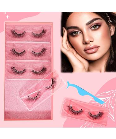 Bsisme Cat Eye Eyelashes Russian Strip Natural Look Faux Mink Individual Fake Lashes Fluffy Wispy Manga Classic Thick Cluster False Eyelashes Includes Tweezers 5 Pairs No Glue Cat-Eye 8-12mm - Buy Online on GoSupps.com