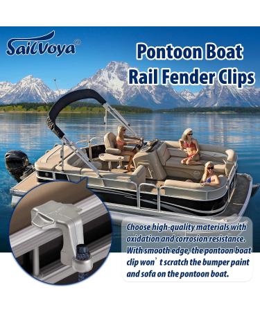 Pontoon Boat Fender Clips for Docking - Square Rail Hangers for Pontoon Bumpers - Grey (4 Pack) - Buy Online on GoSupps.com