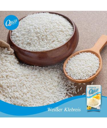 Q RICE Sticky Rice - 1kg White Long Grain Rice for Asian Cuisine & Desserts - International Shipping Available - Buy Online on GoSupps.com