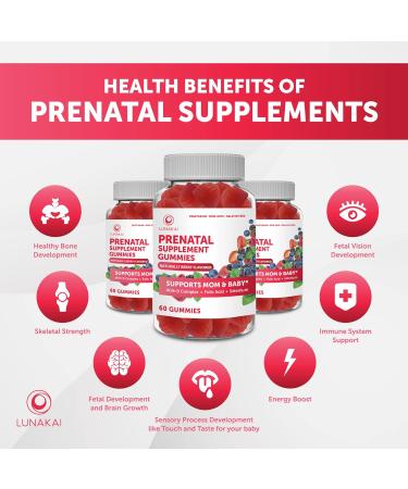 Prenatal Vitamins & Vitamin C Gummies Bundle - Iron and Folic Acid Chewables - Vegan & Organic - 30 Day Supply - Buy Online on GoSupps.com