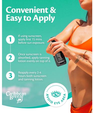 Caribbean Breeze Golden Carrot Tanning Accelerator Lotion | Natural Sun Tan Enhancer with Pomegranate & Aloe | Moisturizing & Anti-Aging | 8.5 oz - Buy Online on GoSupps.com