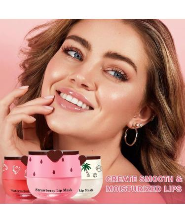 Honey Pot Lip Balm 3PCS Coconut Watermelon Strawberry Lip Balm Moisturizing and Repair Bee Lip Balm Honey Pot Prevention Dry and Crack Lip Mask Overnight Watermelon+Strawberry+Coconut - Buy Online on GoSupps.com
