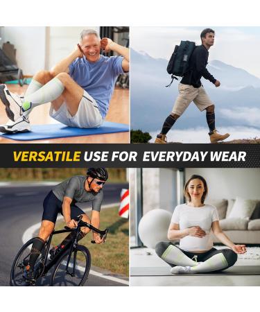 Cambivo Compression Stockings for Women & Men - 15-20 mmHg Support Socks Padded & Breathable Ideal for Sports Travel & Everyday Use - L-XL Black (2 Pairs) - Buy Online on GoSupps.com