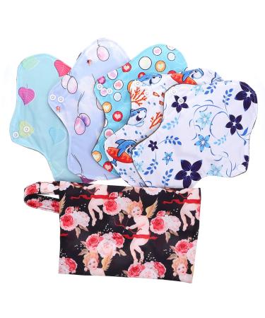 6Pcs Reusable Sanitary Pads Bamboo Napkins Pads Fast Absorption Environmental Protection And Safety for Women