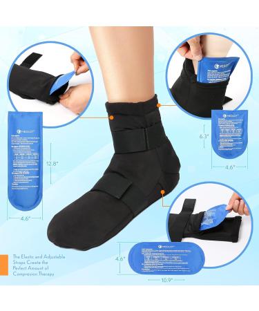 Foot Ankle Ice Pack Cooling Socks with 6 Reusable Gel Packs - Hot Cold Therapy for Pain Relief & Swelling - Plantar Fasciitis, Achilles Tendonitis, Sprains - Buy Online on GoSupps.com