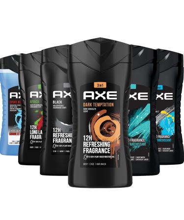 AXE Men's Body Wash Variety Set 6 Pack Assorted Scents 3-in-1 Body Face and Hair Wash 8.5 Oz. Each