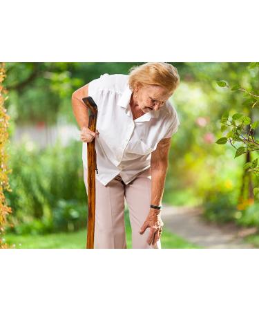 RMS Natural Wood Walking Stick - 55 Inch Handcrafted Wooden Hiking Stick with Grooved Handle for Men and Women with Limited Mobility - Buy Online on GoSupps.com