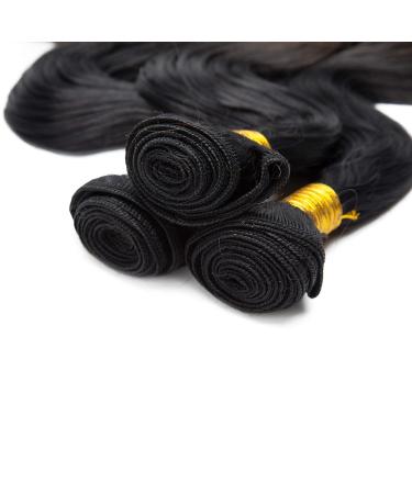 SEGO Brazilian Hair Extensions Body Wave Bundles - Natural Black & Light Brown 18 Inch Weave Hair Like Human Hair | International Shipping - Buy Online on GoSupps.com