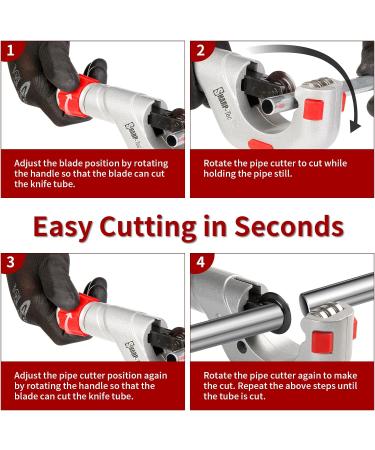Sharp-Tec Adjustable Aluminum Tube Cutter - 5-50mm Pipe Slicing Tool for Copper, Titanium, Brass, Stainless Steel, and Aluminum Pipes - Buy Online on GoSupps.com