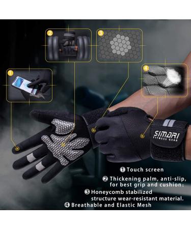 SIMARI Full Finger Weight Lifting Gloves with Wrist Support - Full Palm Protection for Men and Women - Ideal for Weightlifting, Training, Fitness, Pull-Ups - Stretch Limo Large - Buy Online on GoSupps.com