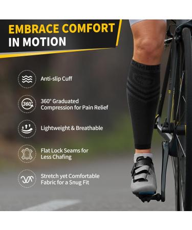 Buy Cambivo Compression Stockings for Men - Footless Calf Support for Shin Pain & Varicose Veins - Comfortable Sports Socks (XXL) - Buy Online on GoSupps.com