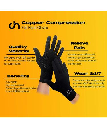 Copper Heal Arthritis Compression Full Gloves - Medium Size (Pack of 1) - Buy Online on GoSupps.com