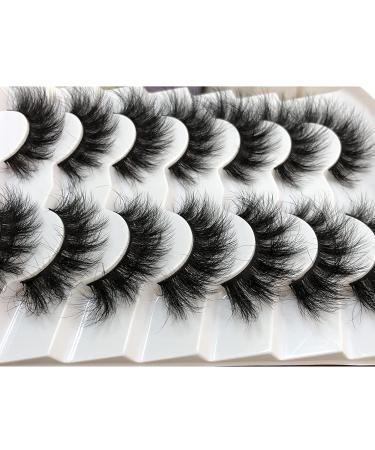 Pooplunch Cat-Eye Fluffy Faux Mink 8D Wispy Lashes - 7 Pairs Pack | Dramatic Long Thick Volume False Eyelashes | 12-18MM - Buy Online on GoSupps.com