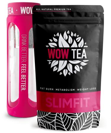 WOW TEA WOW TEA Detox Tea for Weight Loss: Detox Tea | Slim Fit T | Herbal Tea Blends for Detox and Weight Loss Green Tea Mate Pu-erh + Infuser | 150 g Made in EU