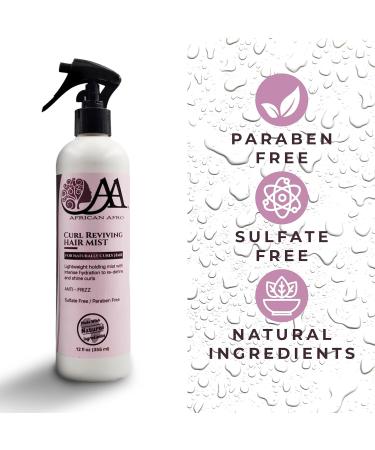 African Afro Curl Reviving Hair Mist Spray Anti Frizz Curl Refresher Spray Lightweight Moisturizing Hair Spray for Curls Coils Kinks and Waves No Sulfate and Paraben Cruelty-Free 12 Fl Oz - Buy Online on GoSupps.com