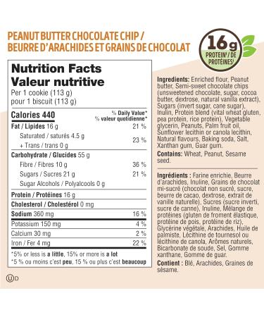 Lenny & Larry's The Complete Cookie Peanut Butter Chocolate Chip 16g Plant Protein Certified Vegan Non-GMO 4 Ounce Cookie (Pack of 12) - Buy Online on GoSupps.com