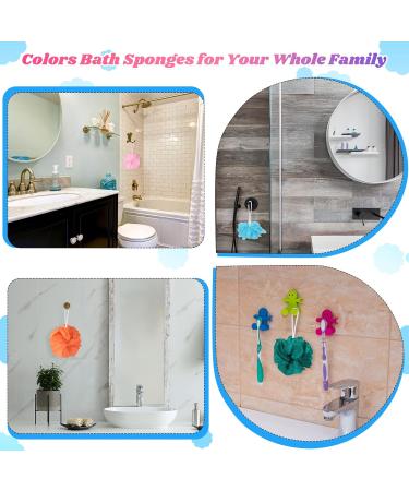 Set of 20 Exfoliating Bath Shower Loofah Sponges - Mesh Body Scrubber Puff Balls for Women Men & Kids - Travel Size 4 Inch - Pink Beige Blue Dark Green Orange - Buy Online on GoSupps.com