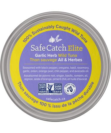 Safe Catch Elite Lowest Mercury Wild-Caught Tuna Fish Pouch Garlic Herb Flavor Gluten-Free Paleo Non-GMO High Protein Keto Food 2.6oz Pack of 6 - Buy Online on GoSupps.com