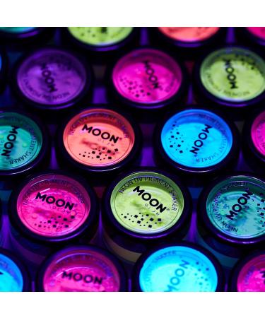 Moon Glow Neon UV Pigment Powder - Orange & Yellow Cosmetic Eyeshadow | 8-Piece Set for Face Eyes & Body - International Shipping Available - Buy Online on GoSupps.com