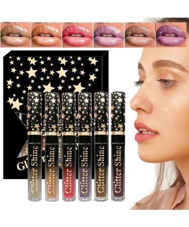 Shiny lip gloss 6 Colors Nourishing Lip Gloss 25 ml Beauty Makeup Set with highgloss liquid lipstick for women and girls at weddings birthdays in everyday life and on - Buy Online on GoSupps.com