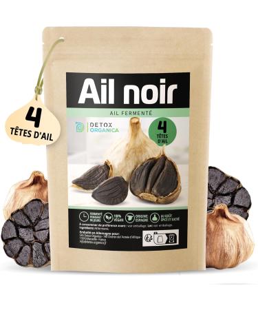DETOX ORGANICA Ail Noir - 4 T tes d'ail ferment - Gousses enti res - Fermentation de 90 jours - Qualit Sup rieure - 100% Naturel - Ail Noir frais Go t pic -doux et polyvalent - Buy Online on GoSupps.com