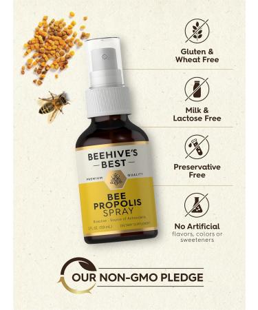 Carlyle Bee Propolis Throat Spray | 2 fl oz | Source of Antioxidants | Bioactive Supplement | Non-GMO | by Beehive's Best - Buy Online on GoSupps.com