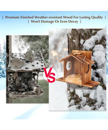 LgowithU Squirrel Feeder Wood Squirrel Feeders for Outside Winter Durable Box Easy to Fill with Removable Front Panel for Corn Peanuts Nuts - Buy Online on GoSupps.com