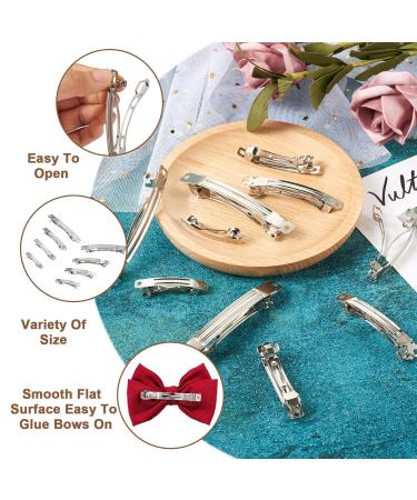 Craftdady 100pcs French Hair Clips - Iron DIY Accessories 4 Sizes (30/39/78mm) - Platinum Finish - Buy Online on GoSupps.com